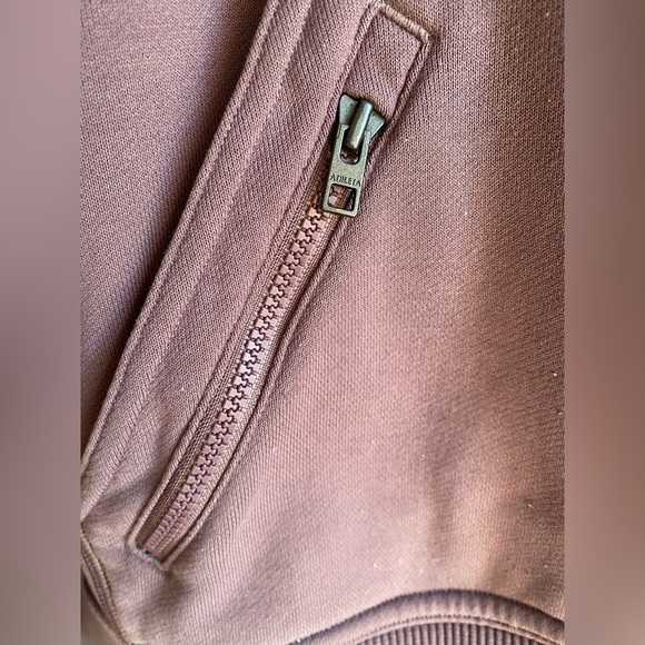Athleta Recover Hoodie Sweatshirt Size S Smoked Almond Purple Brown Pullover - Picture 3 of 11